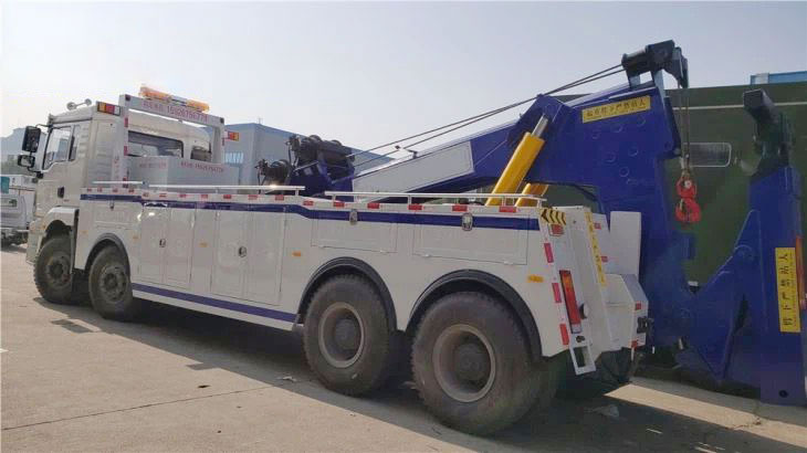 Shacman 12 Wheeler Car Carrier Towing Wrecker Crane Truck