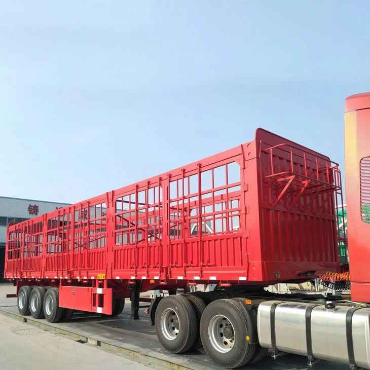 3 BPW Axles Fence Dropside Cargo Semi Trailer for Truck
